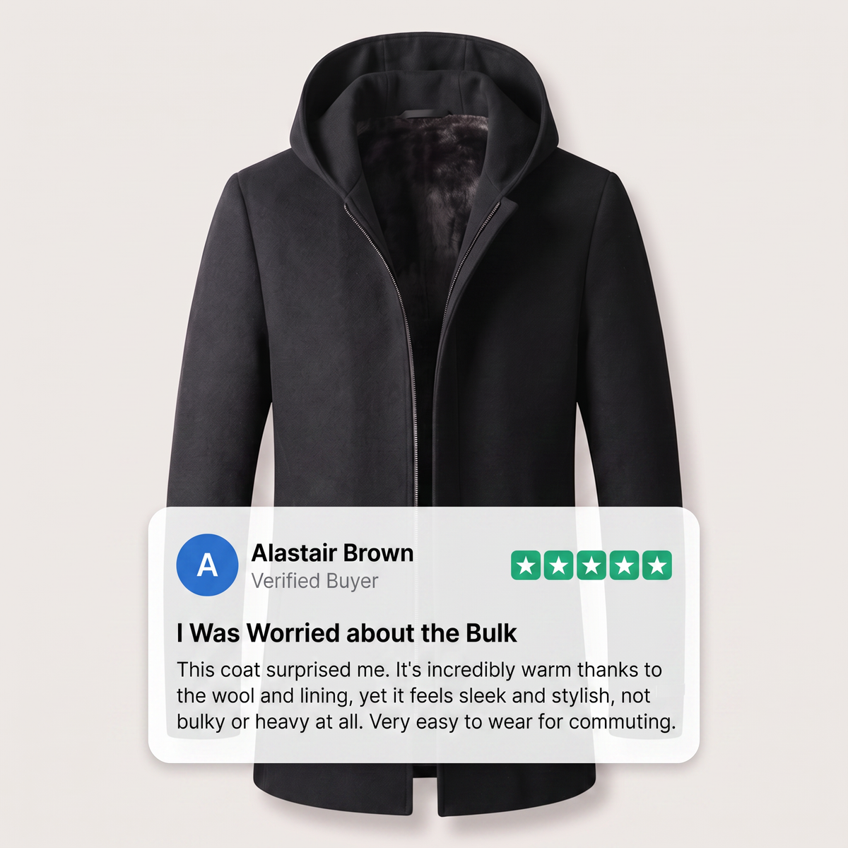 Ashcombe Wool Hooded Coat