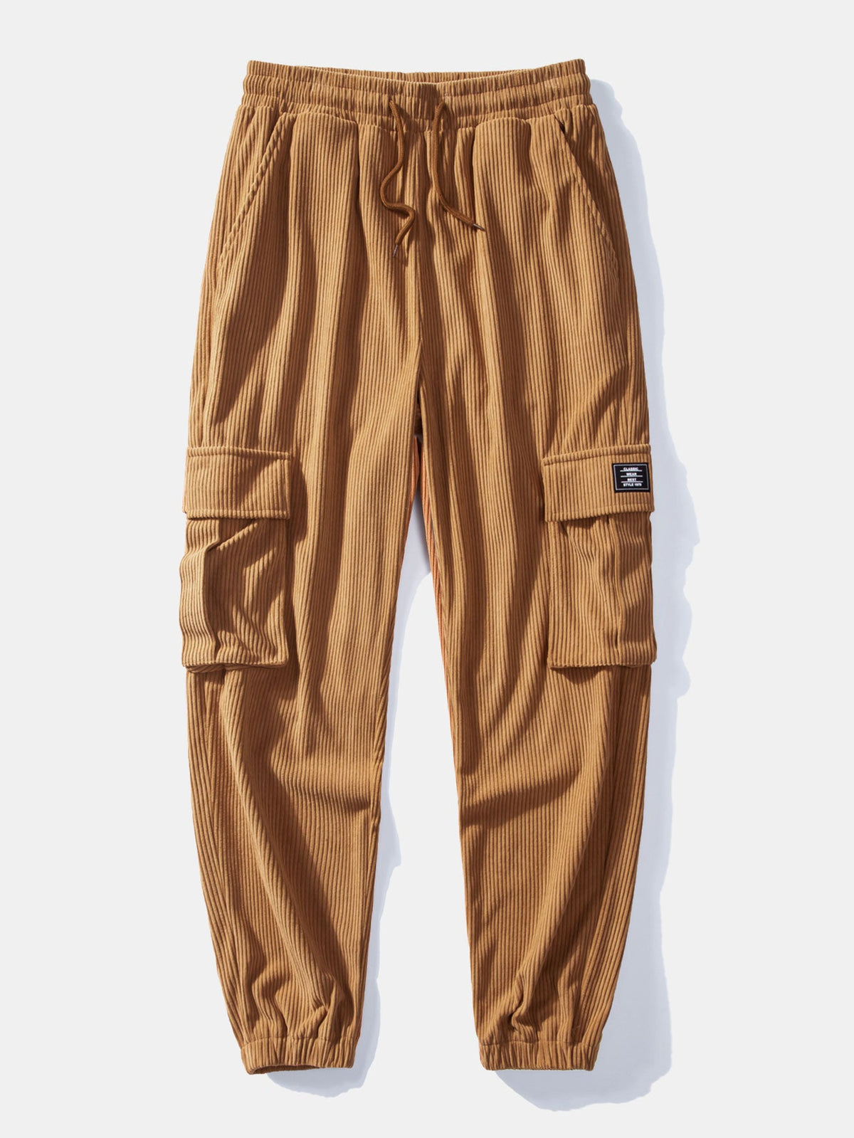 Farbblock Teddy Fleece Mantel & Kordelzug Corduroy Cargo Jogger Hose