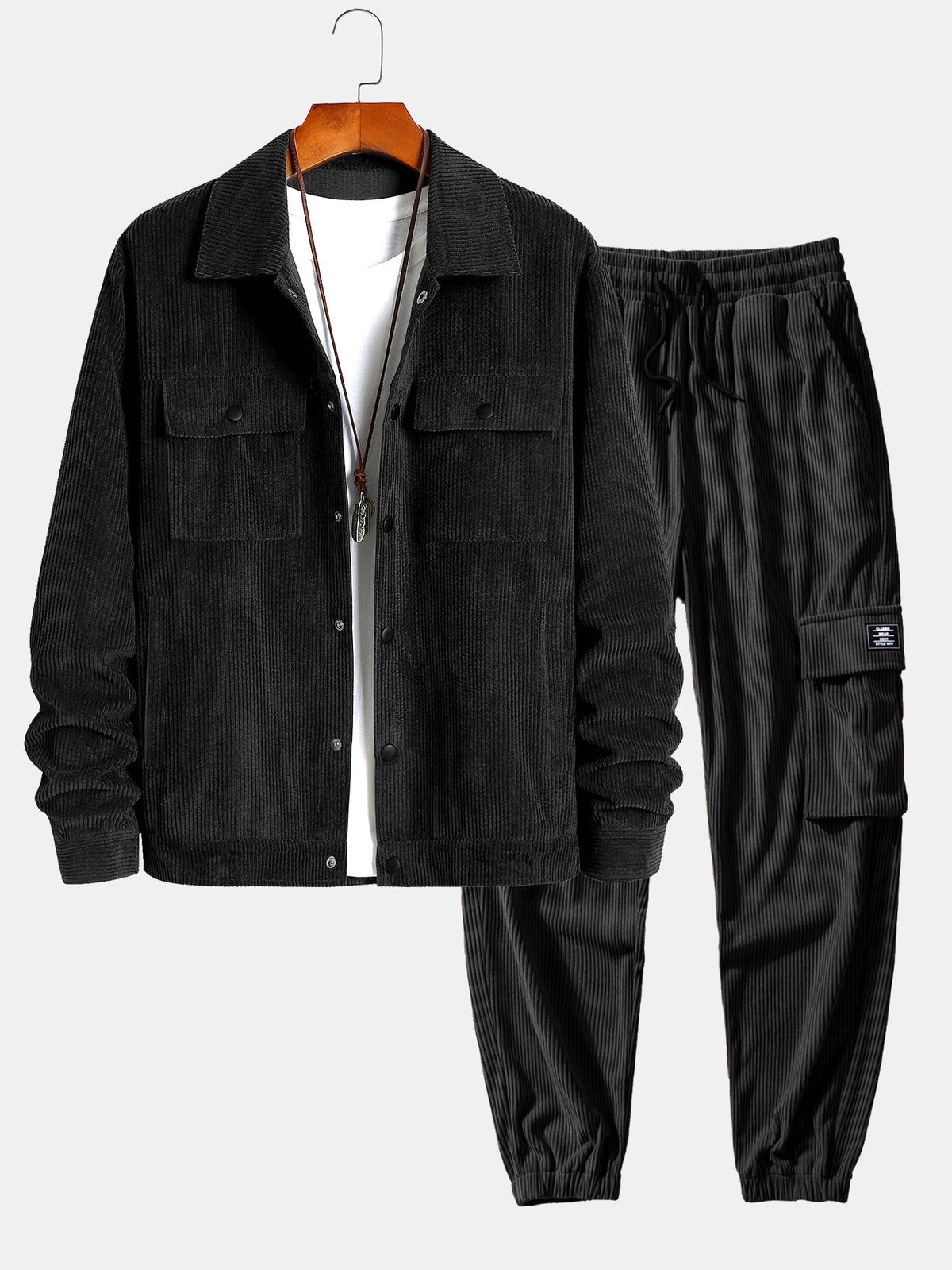 Corduroy Jacke mit Taschen & Kordelzug Corduroy Cargo Joggerhose