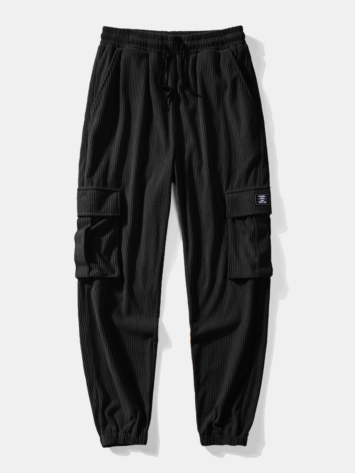 Teddy Fleece Ethnischer Print Mantel & Kordelzug Corduroy Cargo Jogger Hose