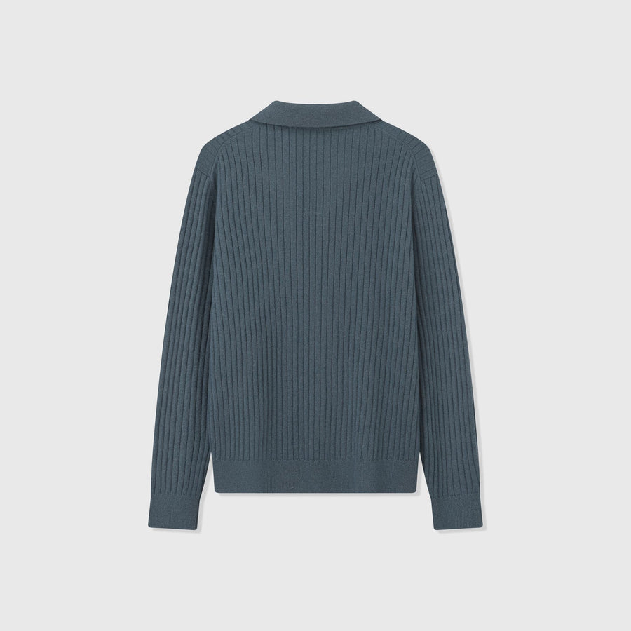 Vieste Wool-Blend Ribbed Polo
