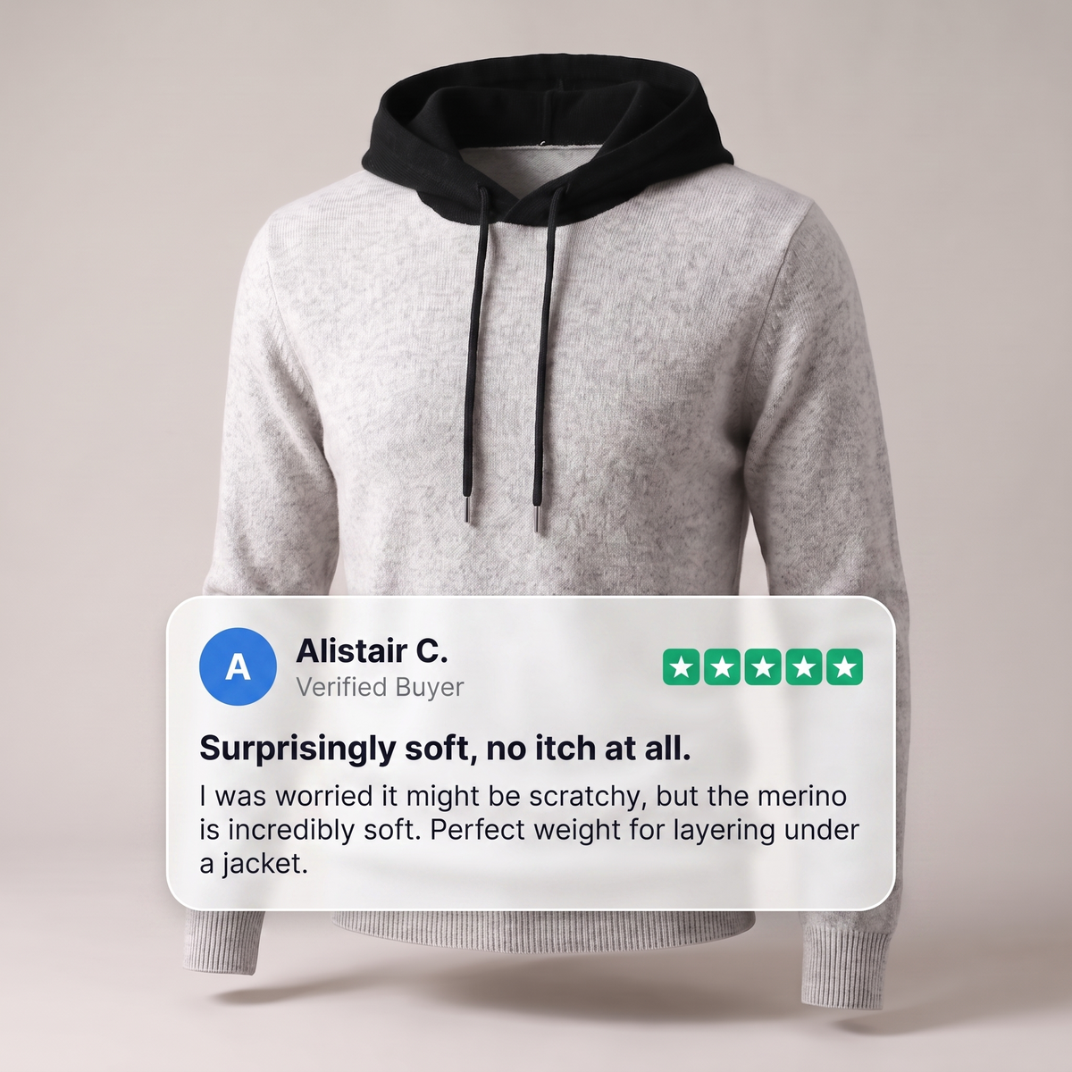 Arden Merino Wool Hoodie