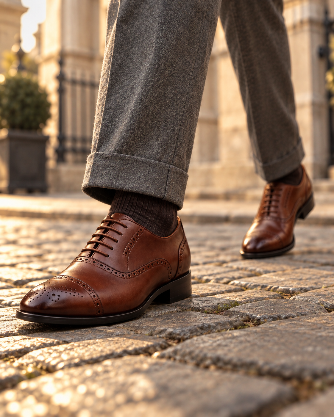 Tobacco Cap-Toe Brogue Oxford