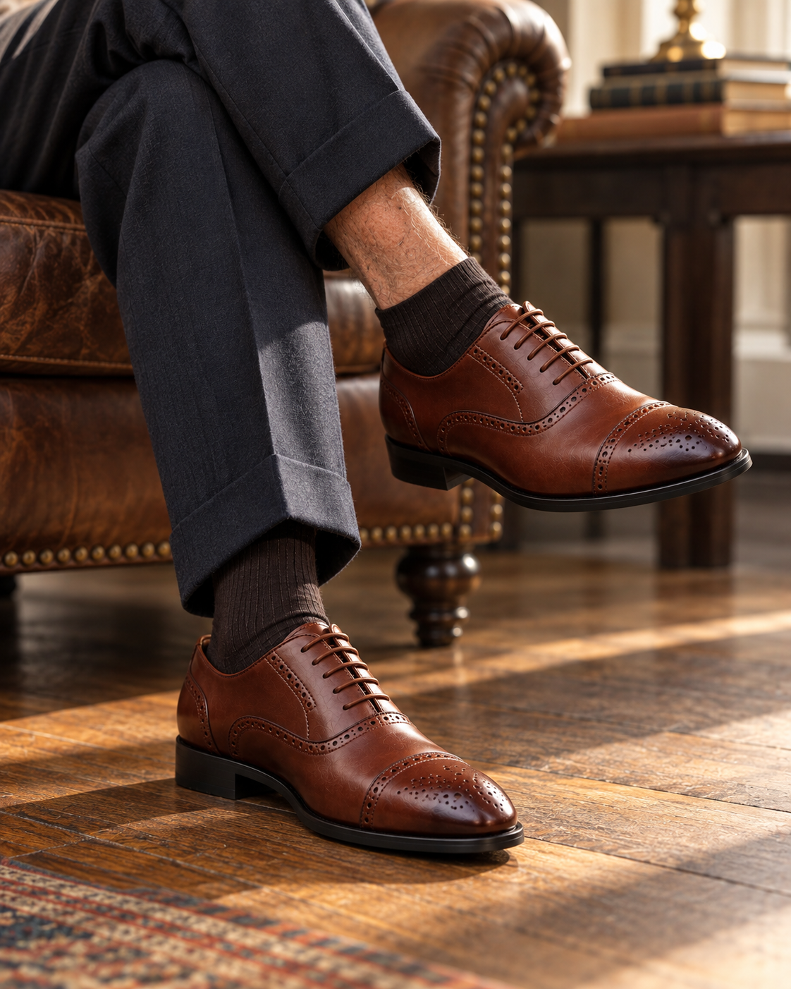 Tobacco Cap-Toe Brogue Oxford