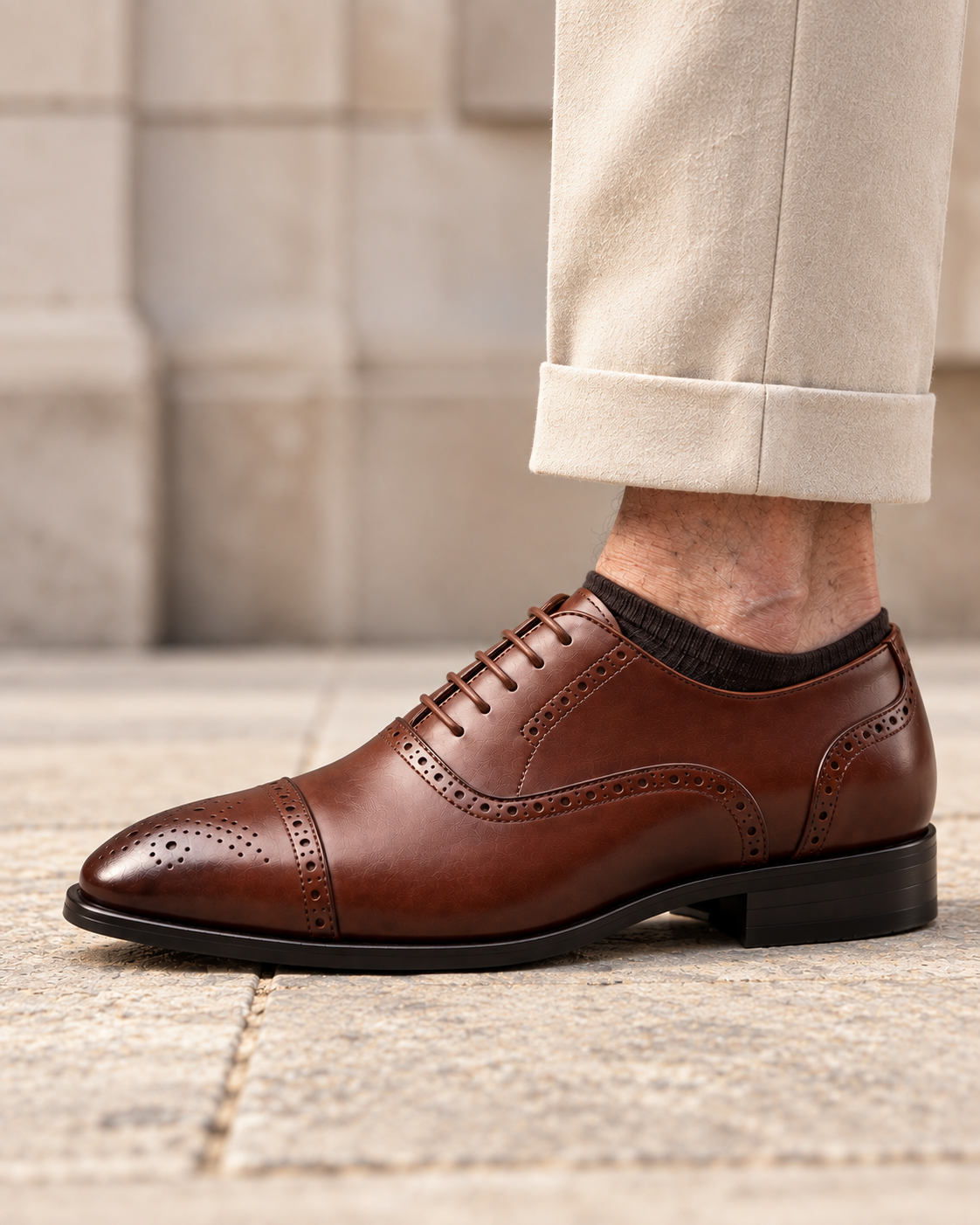 Tobacco Cap-Toe Brogue Oxford