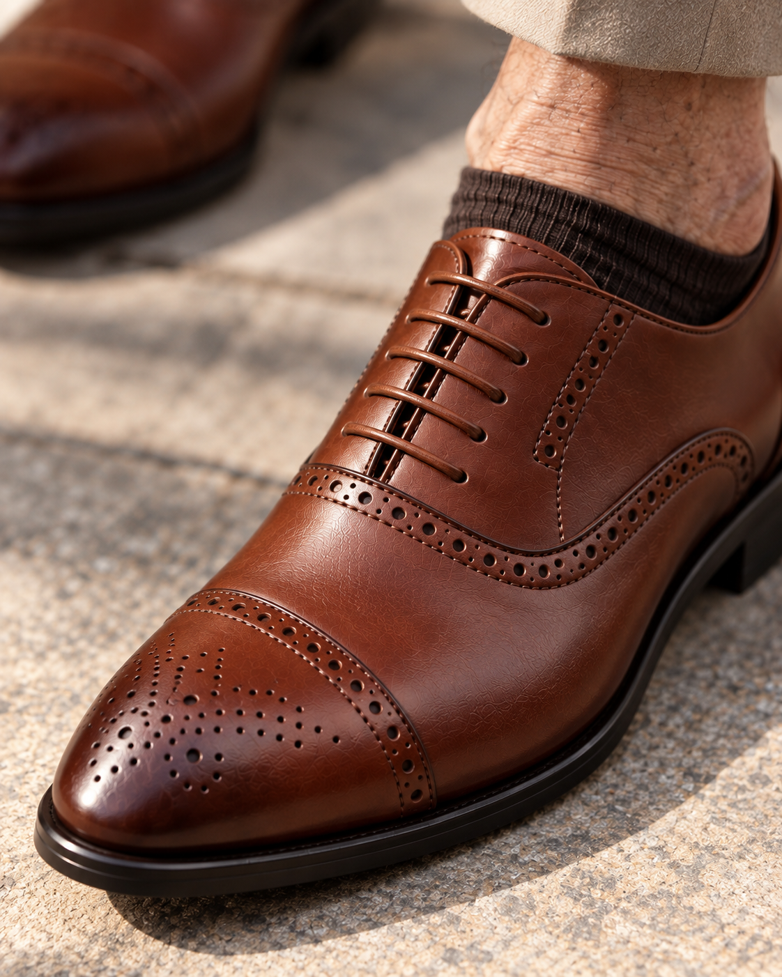 Tobacco Cap-Toe Brogue Oxford