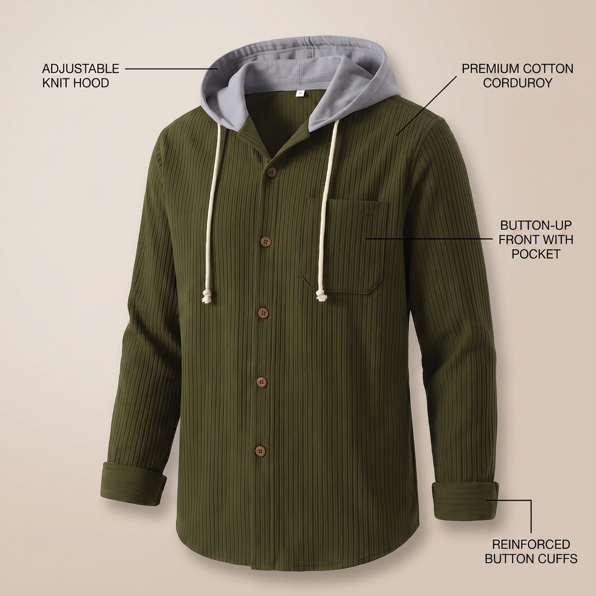 Dante Corduroy Hoodie