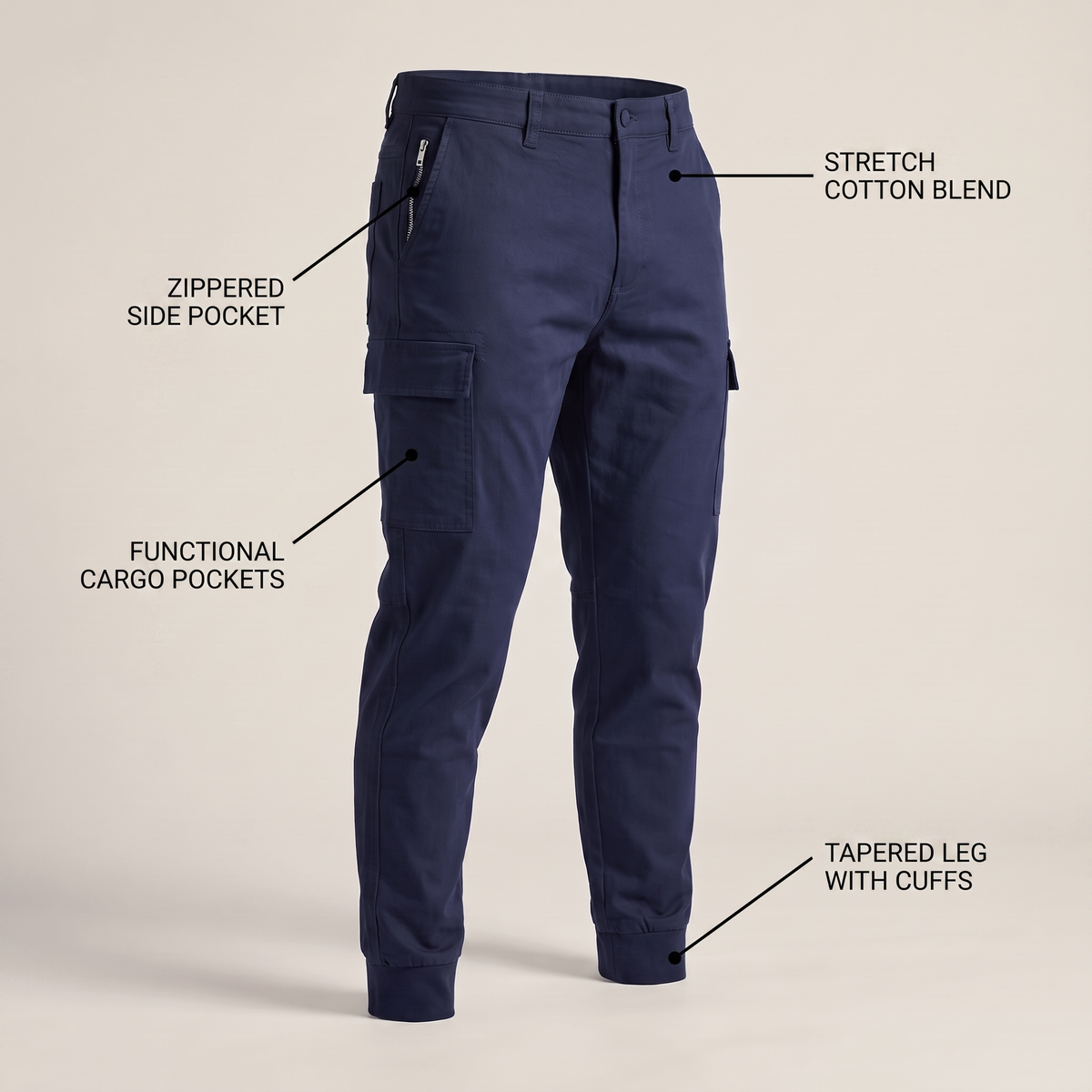 Elmsden Stretch Cargo Trousers