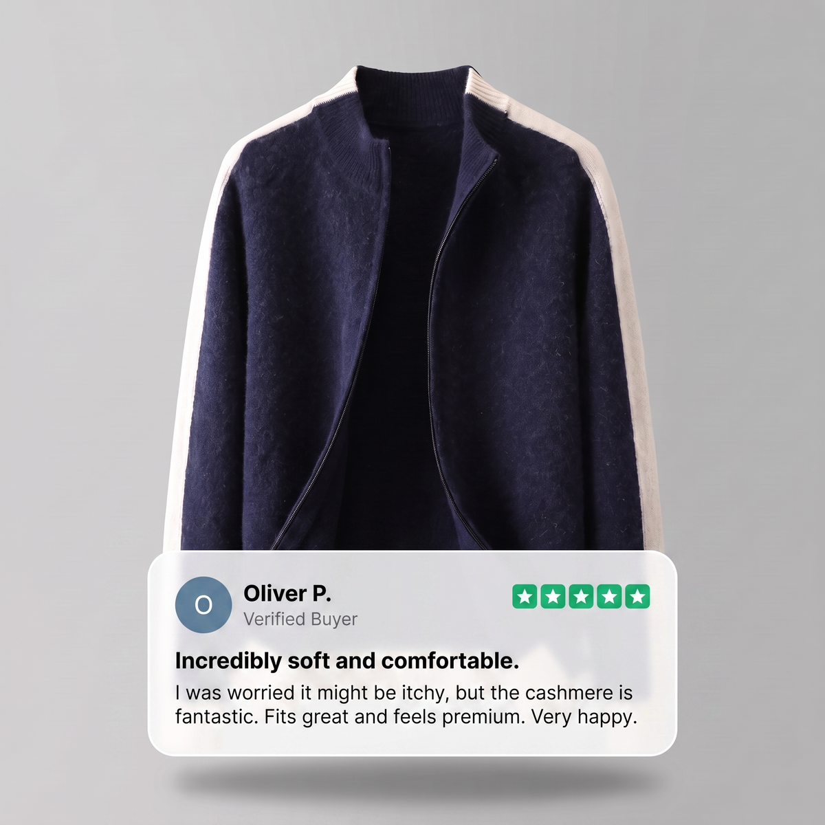 Ferrara Cashmere Zip-Through Jacket