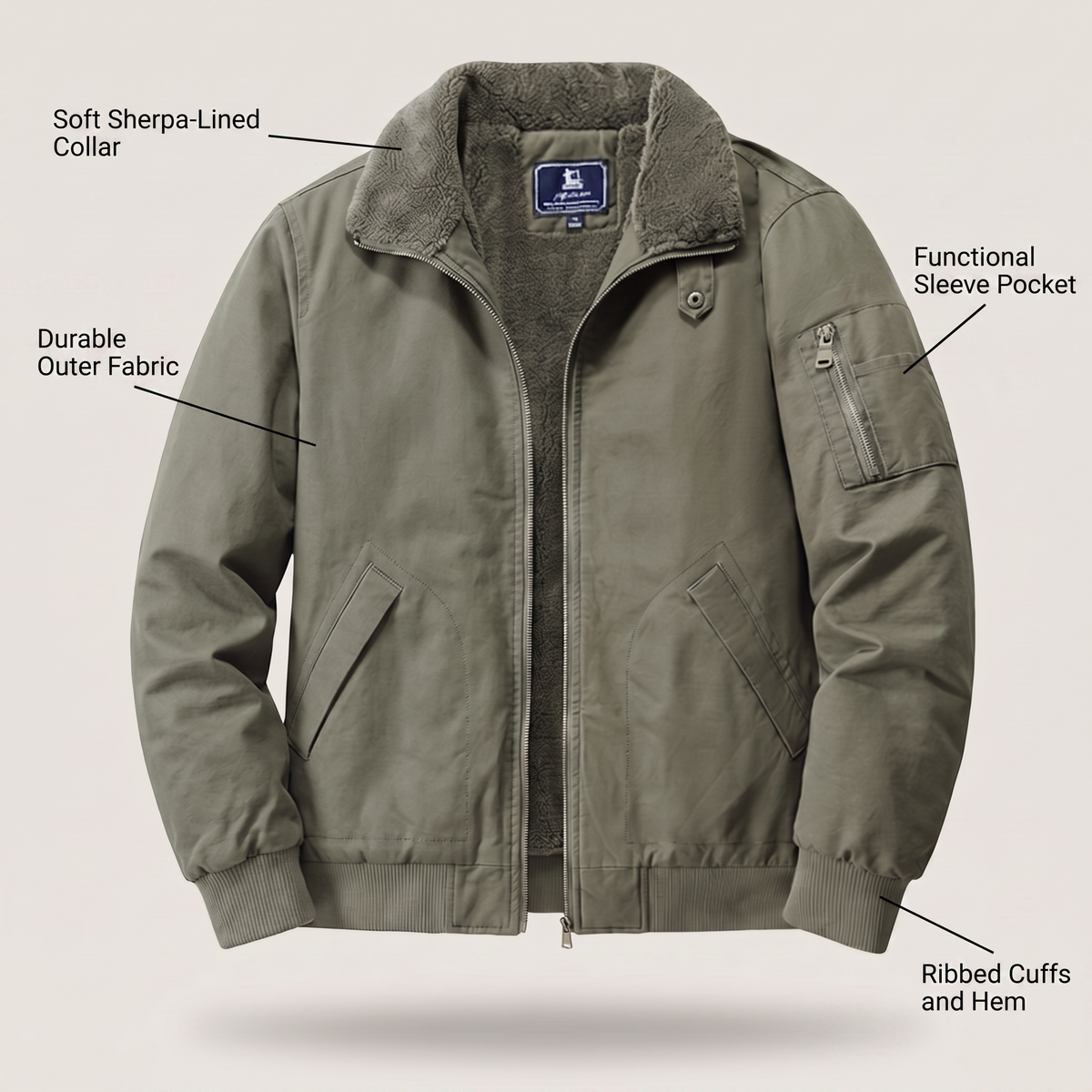Graham Fleece Bomber Jacket